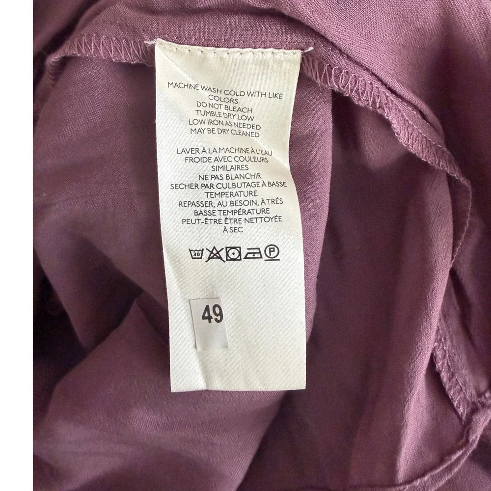 Free People Smocked In Time Boho Purple‎ Pullover Top Long Sleeve XS